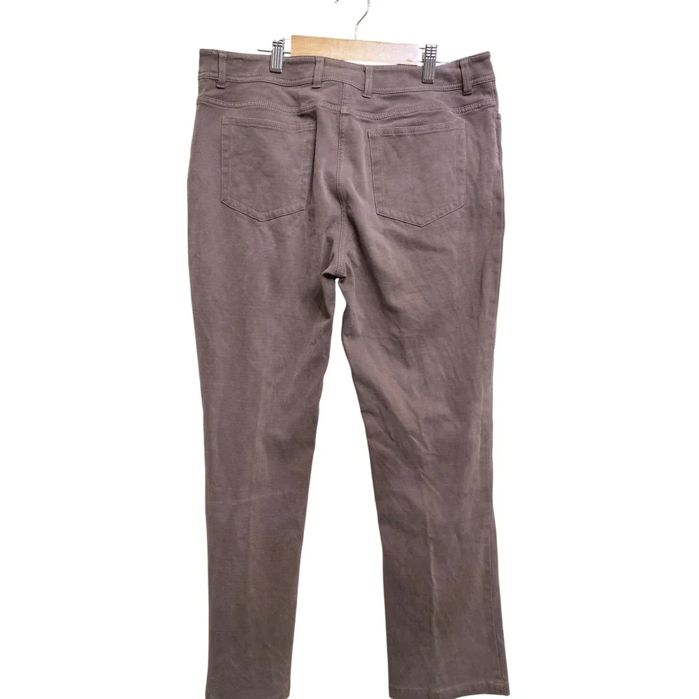 Eileen Fisher Womens Mauve Taupe Italian Fabric Straight Leg Pants Size M - Picture 4 of 4